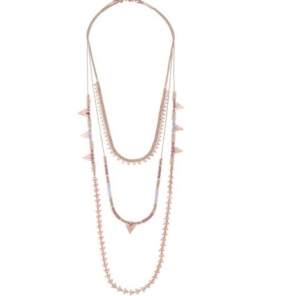 Canvas Colour Palette Three-Row Triangle Necklace